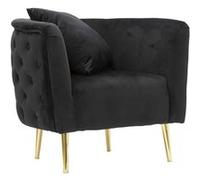 Mauro Ferretti – Fauteuil Bucarest en velours 76 cm – Design scandinave – Noir