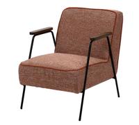 Fauteuil en tissu chiné orange Huggy - Amadeus