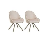 Lot de 2 Chaises Design "Stoccolma" 85cm Crème