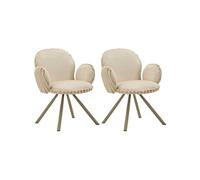 Lot de 2 Chaises Design Stoccolma 83cm Crème