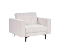 Fauteuil en Tissu Dossier Inclinable 3 Positions Capitonné Blanc Cassé Alnes