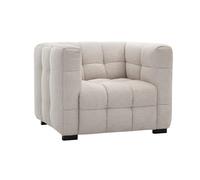 Fauteuil en tissu effet velours texturé beige corto