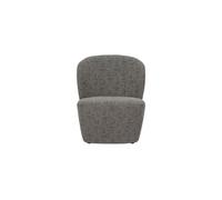 Fauteuil en tissu gris foncé, fixe, assise ferme, coussin dossier, pieds plastique H2,5 cm, Martindale 30 000 - VT wonen, Lofty - 68x72x75 cm