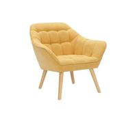 Vente-unique - Fauteuil en Tissu Jaune Moutarde Caserta