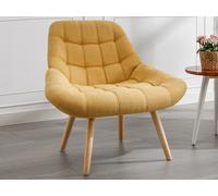Fauteuil en tissu jaune moutarde LUOSTO