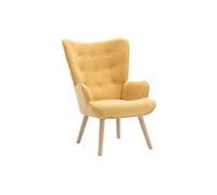 Vente-unique - Fauteuil en Tissu Jaune Moutarde VATELY