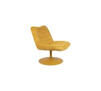 Fauteuil en tissu jaune, pivotant, piètement en métal, antidérapant, relax - Zuiver, Bubba - 81x67x85 cm