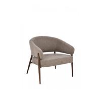 Fauteuil en tissu marron avec piètement finition noyer Curve - Amadeus