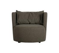 Fauteuil en tissu marron, pivotant, relax, rond, assise ferme - VT wonen, Explore - 96x92x81 cm