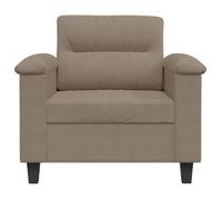 Fauteuil en tissu microfibre - SOLOMOON - Taupe - 60 cm largeur siège - 90x77x80 cm - Rembourrage mousse