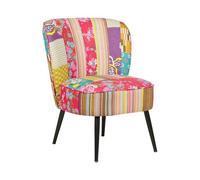 Fauteuil en tissu patchwork multicolore VOSS