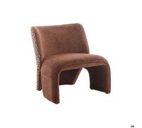 Fauteuil tissu terracotta et léopard