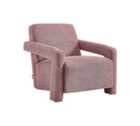 Fauteuil en tissu texturé rose ISPARTA