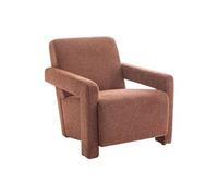 Fauteuil en tissu texturé terracotta ISPARTA