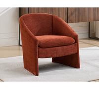Fauteuil en tissu texturé terracotta TAROLO