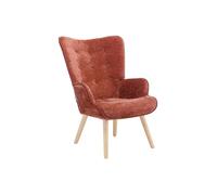 Vente-unique - Fauteuil en Tissu texturé Terracotta VATELY - Scandinave