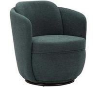 Mauro Ferretti Fauteuil pivotant Torino Ottanio Iron en tissu bleu sarcelle or et noir 70x72x75 cm