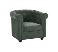Fauteuil en tissu vert CHESTERFIELD