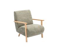 Vente-unique - Fauteuil en Tissu Vert et Bois JULOMO