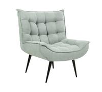 Beliani Fauteuil Moderne Design sans Accoudoirs en Tissu Polyester Vert Menthe Alvesta