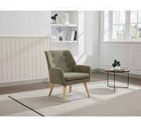 Fauteuil en tissu vert SERINO