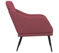 Fauteuil en tissu - WIENS - Rouge bordeaux - 63x76x80 cm - Tissu polyester - Rembourrage mousse - Cadre métal