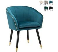 FAUTEUIL PARIS BLEU VERT/OR