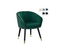 Mauro Ferretti – Fauteuil Paris – Velours, bordure dorée – Vert foncé