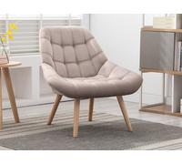 Fauteuil en velours beige LUOSTO