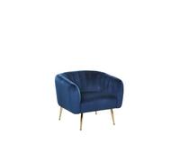 Fauteuil en velours bleu LACONIA - BELIANI - Vintage - Avec accoudoirs - Non déhoussable