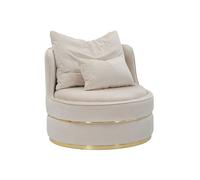 Mauro Ferretti – Fauteuil lounge Paris Space 84 x 72 cm Crème/Or