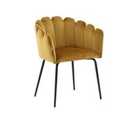 Venture Home Chaise Limhamn en velours et métal Noir et jaune