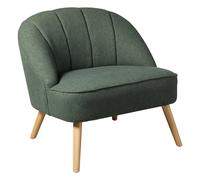 Fauteuil en velours et pieds en bois NAOVA - Vert