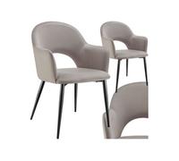 Fauteuil en velours et rembourré Lot de 2 taupe