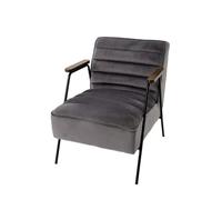 Fauteuil en velours gris hutch