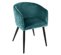 Fauteuil en velours Marlo - Bleu canard