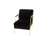 Fauteuil Hutch velours noir - - Noir - Tissu