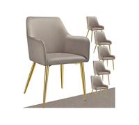 tectake® Lot de 6 Chaises de Salle à Manger rembourrées, Chaises Modernes, Fauteuil Salon, Chambre, Coiffeuse, Style Scandinave, Chaise ergonomique en velours avec Accoudoirs, Chaise Charge max.120 kg