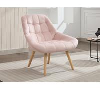 Fauteuil en velours rose LUOSTO