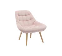 Vente-unique - Fauteuil en Velours Rose LUOSTO - Scandinave