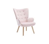 Fauteuil en velours rose VATELY