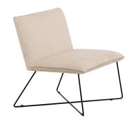 Venture Home – Fauteuil X-Lounge – en velours design 82 cm – Beige