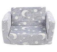 Fauteuil enfant 2 en 1, convertible en lit, avec effet phosphorescent, couleur gris