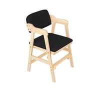Fauteuil Enfant Basile Fauteuil scandinave Enfant en Bois,Canapé Chaise Tout-Petit Rembourré avec Dossier Confortable&Accoudoir Ergonomique,Charge 40KG (48 x 46 x 78 cm - Noir)