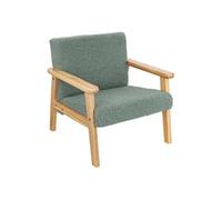 Fauteuil pour enfant avec revêtement type ours en peluche et structure en bois de pin, hauteur d'assise 28 cm