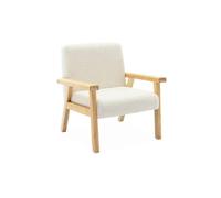swe auteuil Enfant en Bois et Tissu Bouclette Blanc. ISAK L 47 x P 43.5 x H 50cm