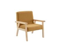 Fauteuil Scandinave En Bouclette Et Bois Enfant Isak L 47 X P 43,5 X H 50cm Moutarde TU