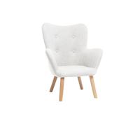 Fauteuil enfant scandinave en tissu gris polaire et bois clair BABY BRISTOL