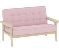 Fauteuil enfant Fortuna Lai, canapé enfant avec structure en bois, aspect velours, rembourré, pour enfants de 3 à 15 ans Rose