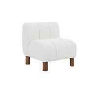 Fauteuil Enfant Pieds Arrondis Bois D'hévéa Et Bouclette L 47 X P 56,5 X H 52,5cm - Angel Blanc TU